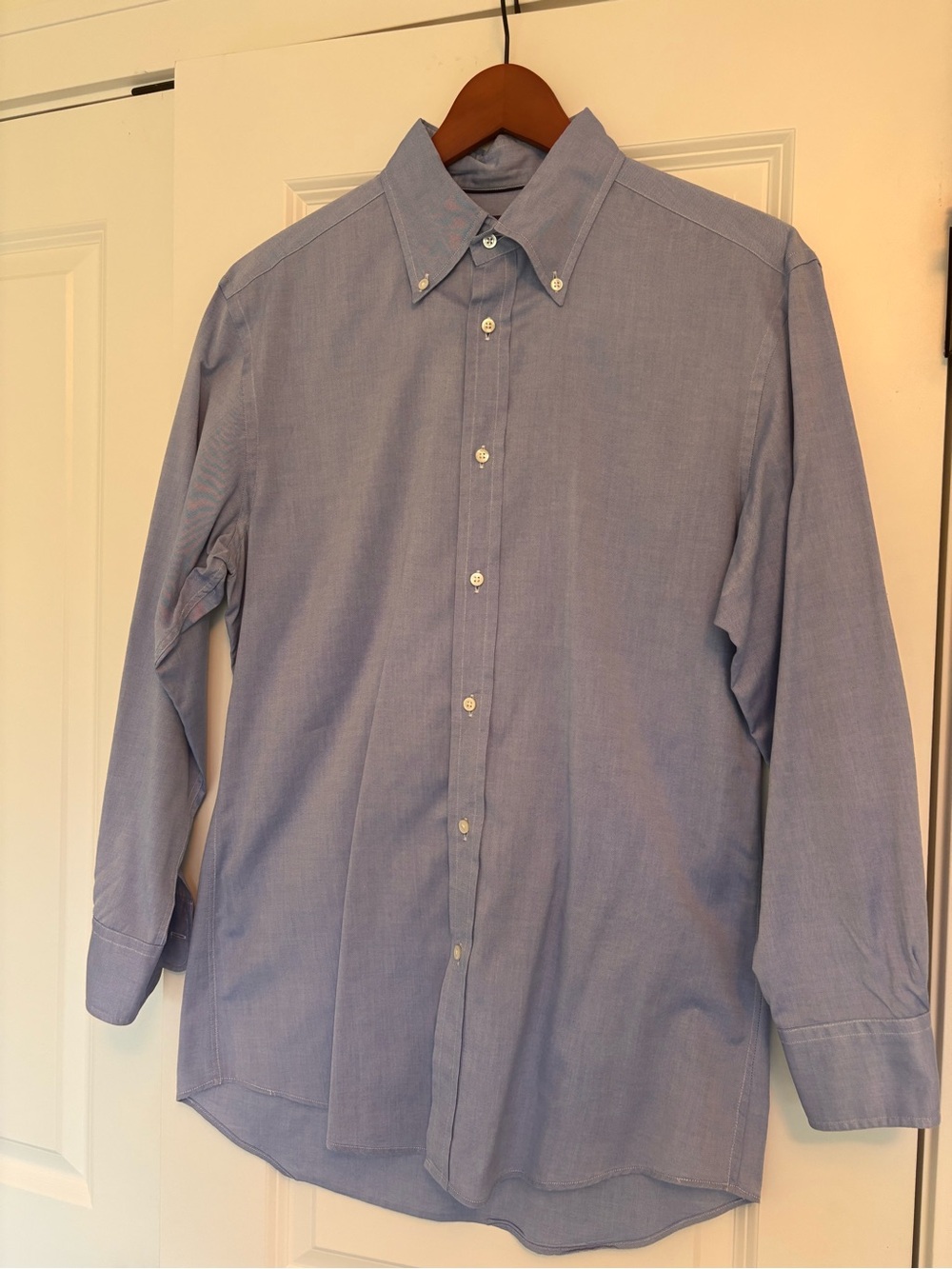 Ralph Lauren Purple Label Made in Italy 100% Cotton Button Down Blue Shirt